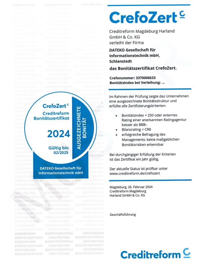 Creditreform Bonitätszertifikat